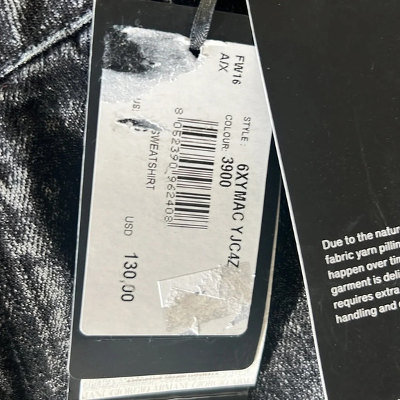 NWT Armani Exchange Vintage Black Wash Freyed Zipper Hem Size 26 - Picture 15 of 16